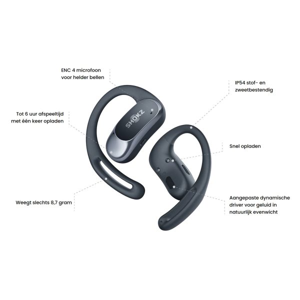 shokz openfit air oortjes zwart