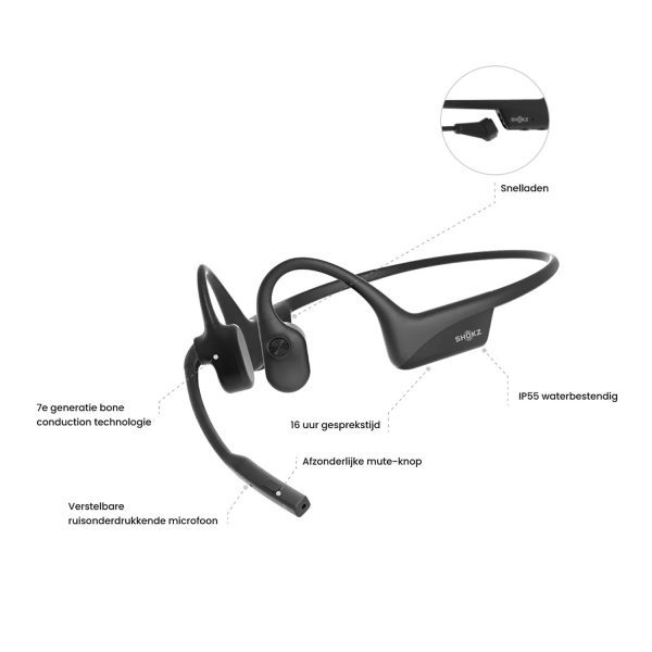 shokz opencomm2 zwart