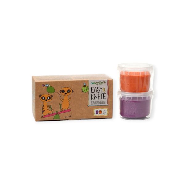 neogrün easy putty vegan – organische klei set voor kinderen in oranje en violet, milieuvriendelijk en veilig speelgoed