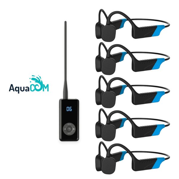 aquacom communicatieset voor zwemmers en trainers waterdichte beengeleidingstechnologie